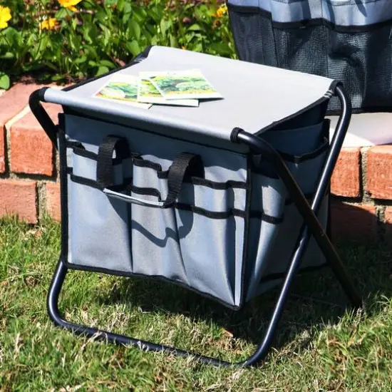 Household Essentials Collapsible Utility Stool Gray {3}