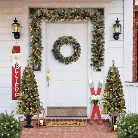 Glitzhome&reg; 3ft. Wooden Sleigh Porch D&eacute;cor {4}