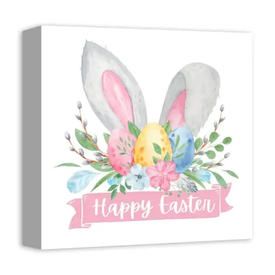 Happy Easter Banner 12" x 12" Canvas Wall Art {3}