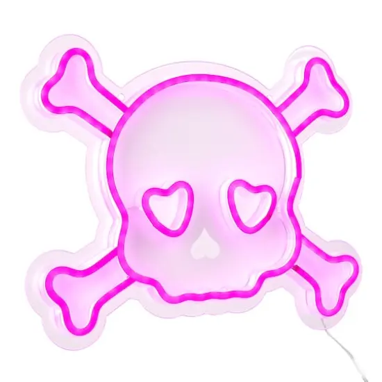 12" x 9" Pink LED Neon Skull Sign by Ashland&reg; {3}