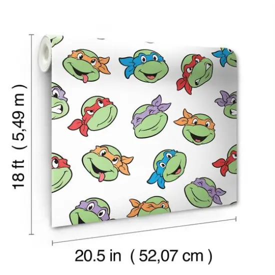 RoomMates Teenage Mutant Ninja Turtles Character Faces Peel & Stick Wallpaper {7}