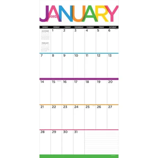 TF Publishing 2024 Big & Bright Grid Wall Calendar {4}