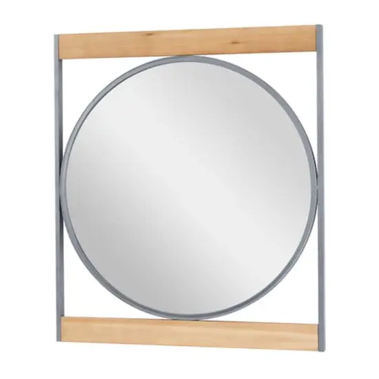 Brown Iron Industrial Wall Mirror, 34" x 30" x 1" {3}