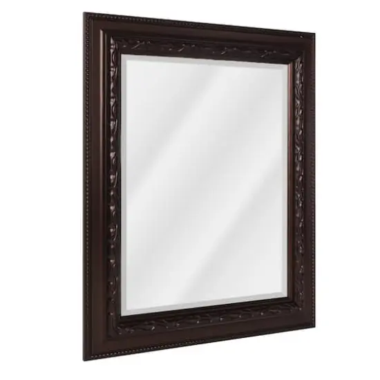 Head West&reg; 36" Addyson Embossed Rich Brown Framed Beveled Wall Mirror {1}