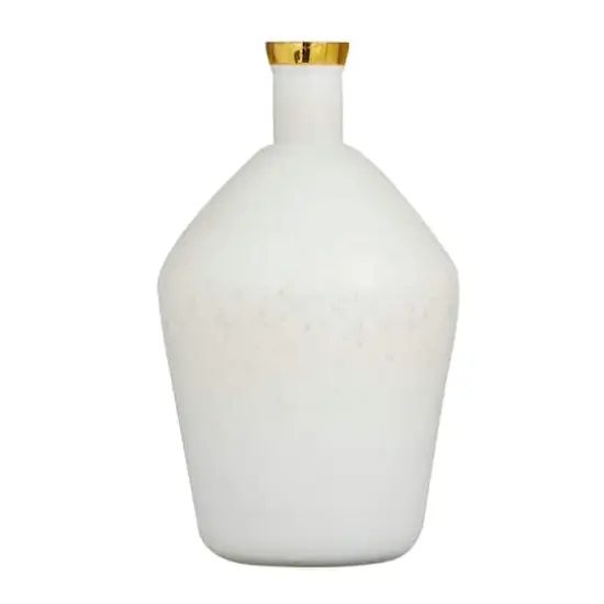White Glass Glam Vase, 15" x 9" x 9" {1}