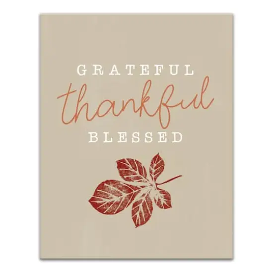 Grateful Thankful Blessed Canvas Wall Art {1}