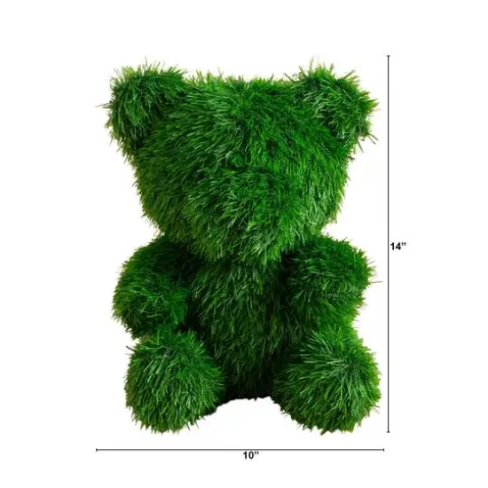 14in. UV Resistant Artificial Grass Garden Plush Topiary Bear (Indoor/Outdoor) {3}