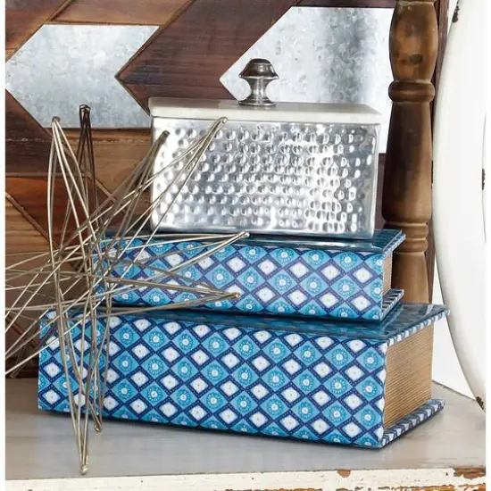 Gray Rectangular Aluminum Jewelry Box with Stoneware Lid {7}