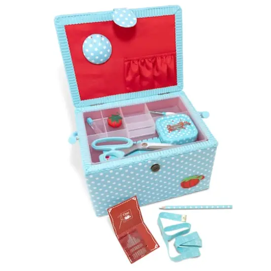 Dritz&reg; Aqua Dots Large Sewing Basket Kit {3}