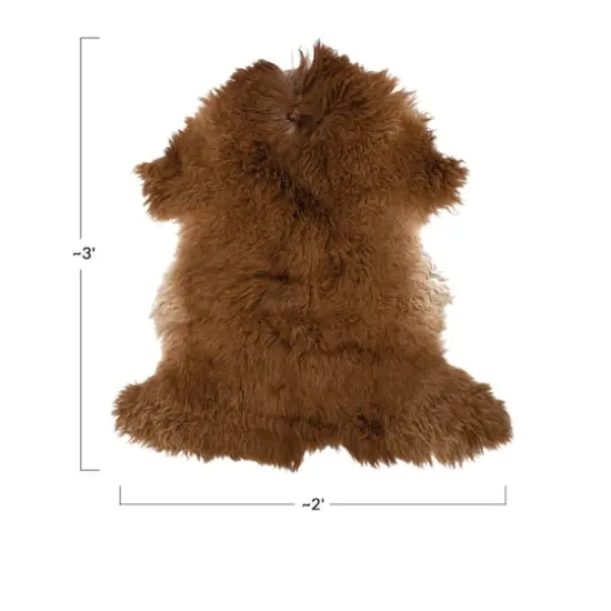 Hello Honey&reg; 3ft. Natural Brown Fur Rug {3}