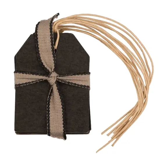 JAM Paper Black Small Recycled Kraft Gift Tags with Twine String, 6ct. {1}