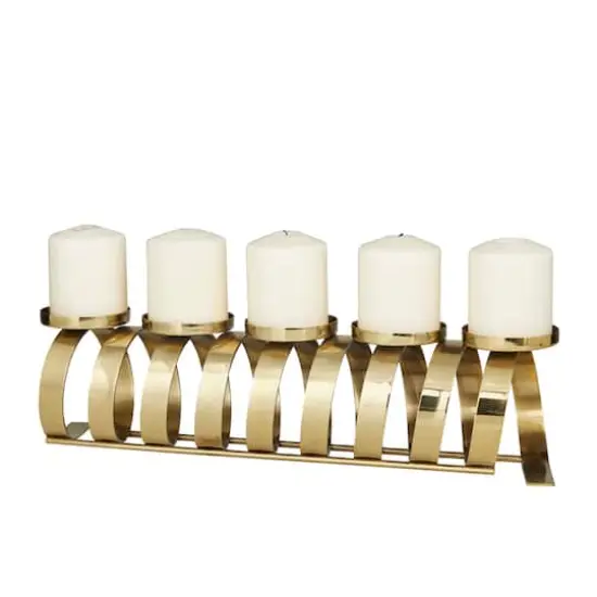 20" Gold Contemporary Candle Holder {1}