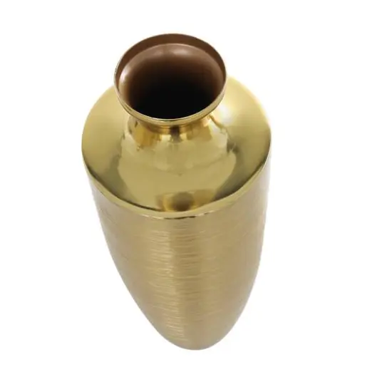 Gold Aluminum Brushed Textured Vase Set {7}