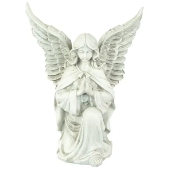 13" Kneeling Praying Angel Outdoor Garden Statue {1}