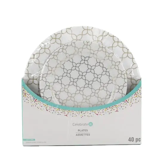 Gold Quatrefoil Lunch & Dinner Plates Set, 40ct. by Celebrate It&trade; {1}