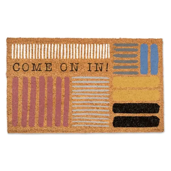 Come On In Colored Stripes Doormat {1}
