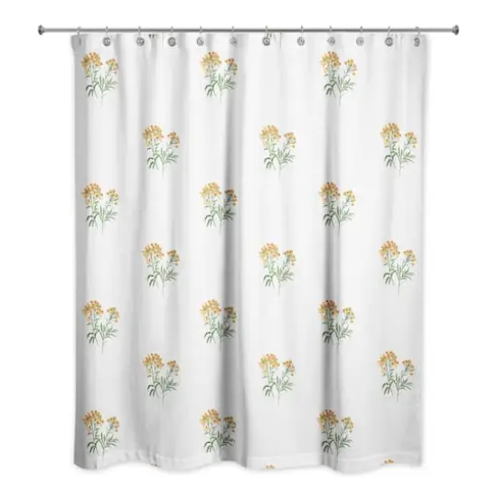Small Blooms Shower Curtain White {3}