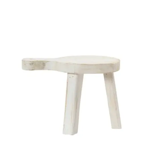Hello Honey&reg; 9.5" White Decorative Textured Wood Pedestal {6}
