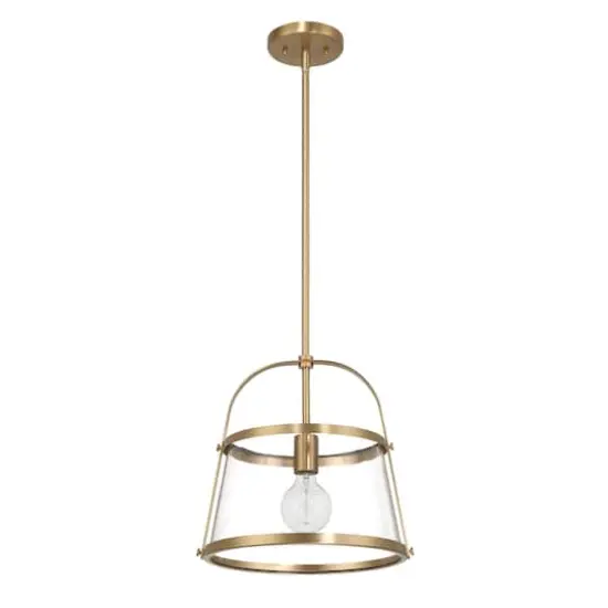 Hello Honey&reg; Fallon Gold Vintage Metal & Clear Glass Ceiling Light {1}
