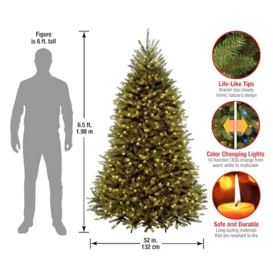 6.5 ft. Pre-lit PowerConnect&trade; Dunhill&reg; Fir Full Artificial Christmas Tree, Dual Color&reg; LED {7}