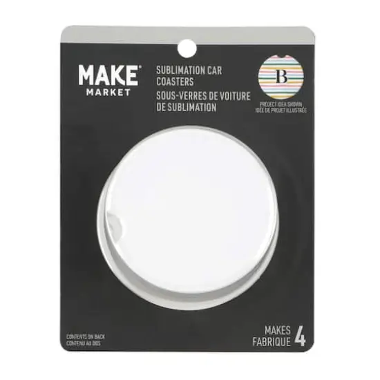Ceramic Sublimation Car Coasters, 4ct. by Make Market&reg; {3}