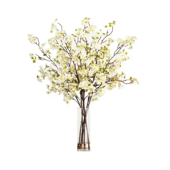 2.5ft. Artificial Cherry Blossom Arrangement in Cylinder Glass Vase {1}