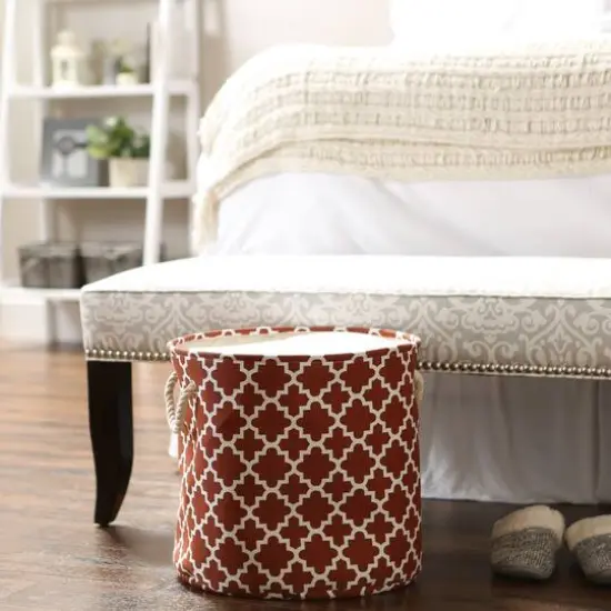 DII&reg; Large Round Polyester Lattice Bin Cinnamon {6}