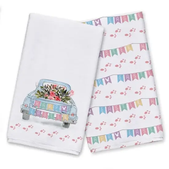 Easter Truck 16" x 25" Tea Towel - Set of 2 {1}