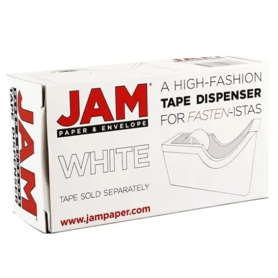 JAM Paper Stapler, Tape Dispenser & Staples Office Trio Kit White/Black {5}