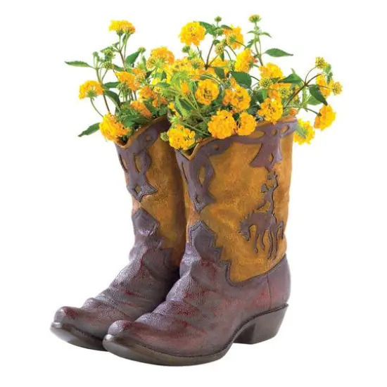 12" Cowboy Boots Planter {4}