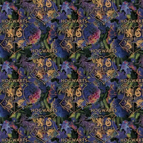 Harry Potter Floral Hogwarts Precut Cotton Fabric {1}