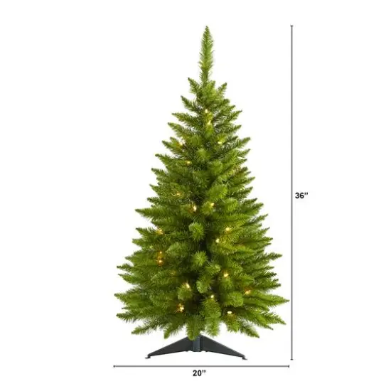 3ft. Pre-Lit Providence Pine Artificial Christmas Tree, Warm White LED Lights {11}