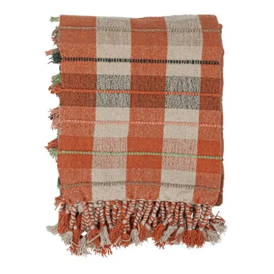 Hello Honey&reg; Warm Tone Plaid Cotton Blend Throw Blanket {9}