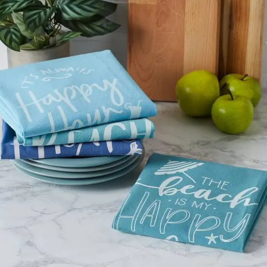 DII&reg; Beach Happy Place Printed Dishtowel Set {8}