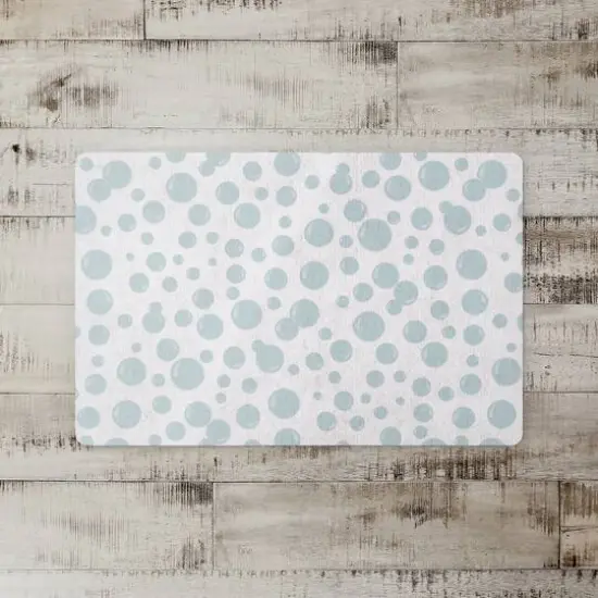 Bubbles All Over Navy Floor Mat White {3}