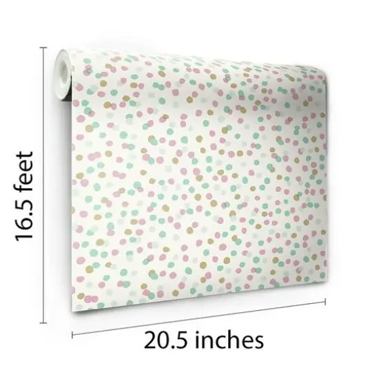 RoomMates Confetti Peel & Stick Wallpaper Pink and Blue {11}