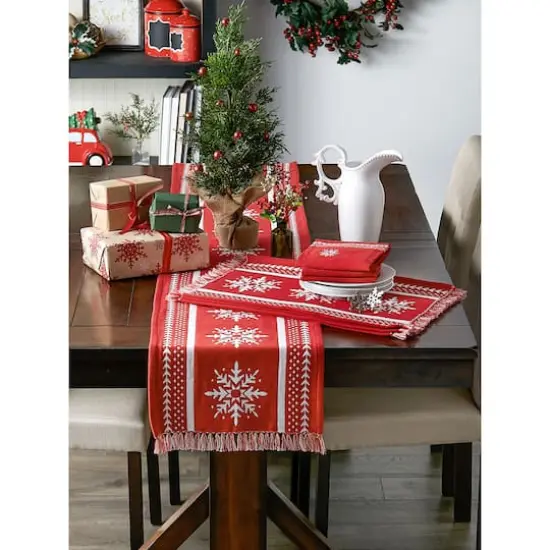 DII&reg; Nordic Snowflake Stripe Jacquard Placemats, 4ct. {11}