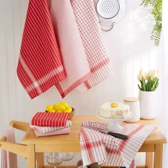 DII&reg; Basic Dishtowels Set, 8ct. Red {5}