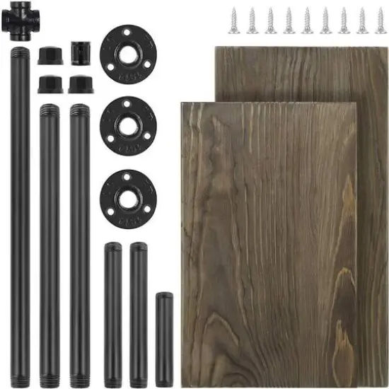 Brown Toilet Paper Holder with Shelf {5}