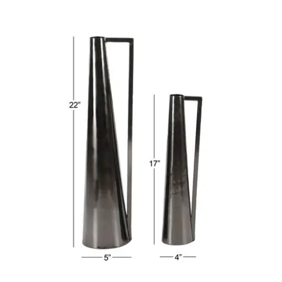 Black Metal Glam Vase Set {7}