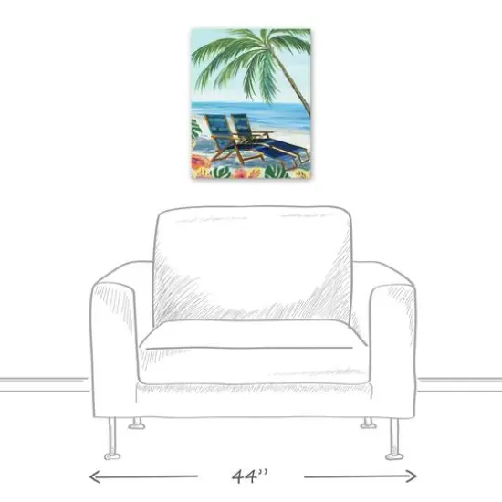 Beach Lounge Chairs 16" x 20" Canvas Wall Art {4}
