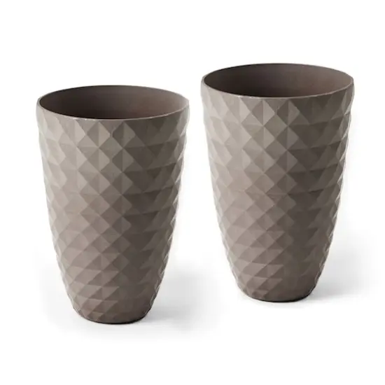 Glitzhome&reg; 19.7" Eco-Friendly Oversized Faux Ceramic Pot Planters, 2ct. Sand Beige {1}