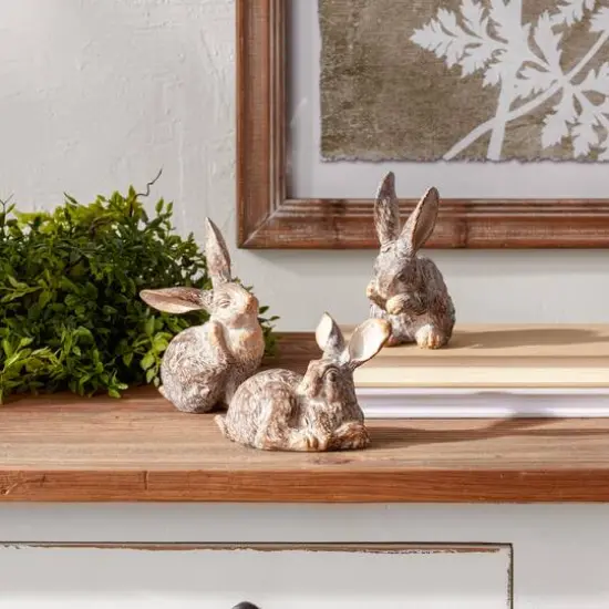 Garden Rabbit Figurine Set {3}