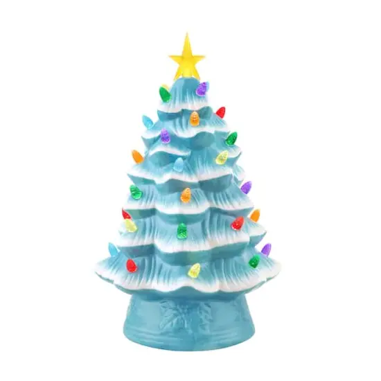 12" Light Blue Nostalgic Christmas Tree {1}