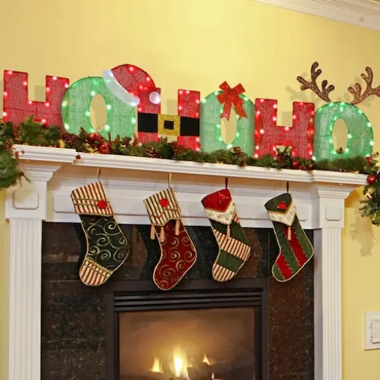 7.5ft. LED Red & Green Ho Ho Ho Decoration {3}