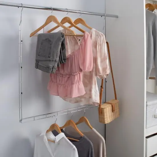 Organize It All 2 Tier Adjustable Closet Rod {3}