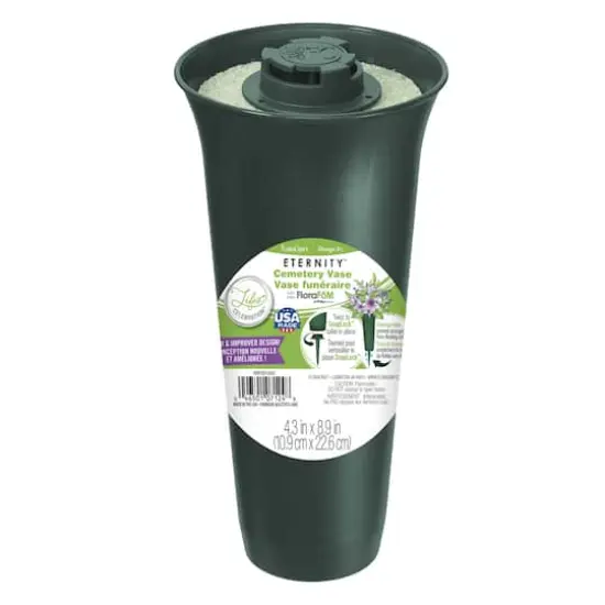 FloraCraft&reg; Eternity&trade; Green Plastic Cemetery Vase with FloraFōM&reg; Insert {7}