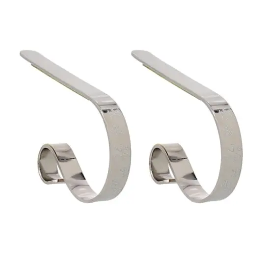 Original MantleClip&reg; Silver with White Snowflakes Stocking Holders, 2ct. {1}