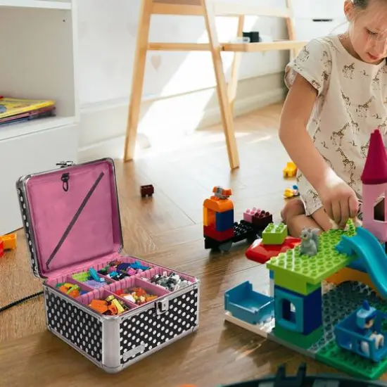 Vaultz Black & White Polka Dots Square Divided Storage {6}