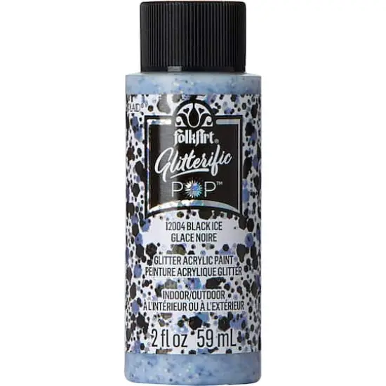 FolkArt&reg; Glitterific Pop&trade; Acrylic Paint, 2oz. Black Ice {1}